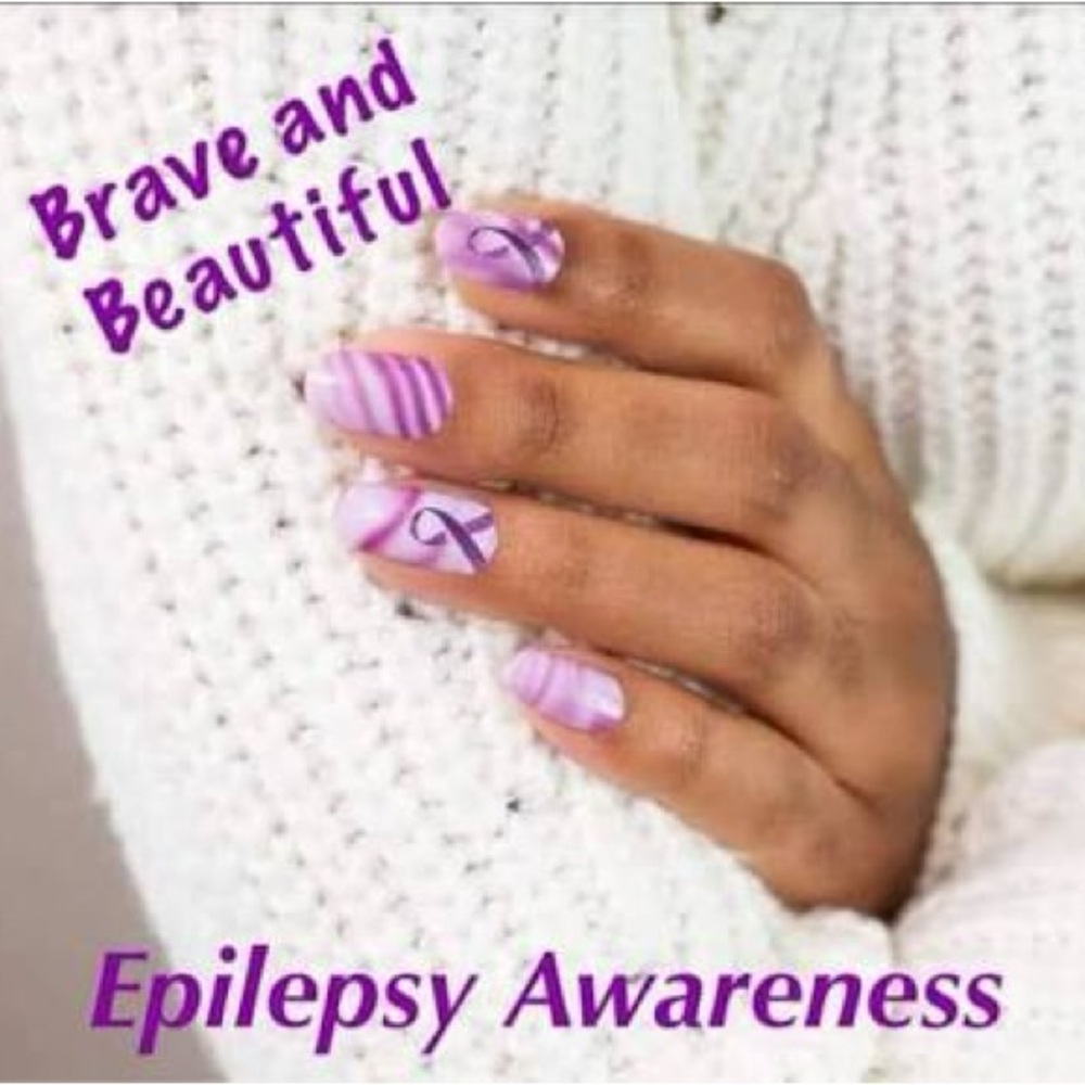 Brave and Beautiful *RETIRED* color Street Purple Epilepsy Awareness Nail Wraps